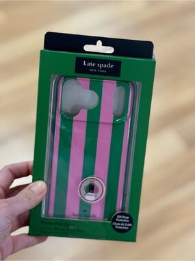 Kate Spade New York Green & Pink Striped iPhone Case